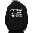 Boston Terrier Lover Coffee And Boston Terriers Men's Hoodie Back Print, trending gift