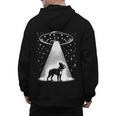 Boston Terrier Mom Dad Dog Alien UFO For Men Women Men's Hoodie Back Print, Couple Gifts, Mom Gifts, Boston Terrier Dad Gifts, Boston Terrier Mom Gifts, trending gift