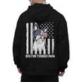 Boston Terrier Papa Cool Dog Lover USA American Flag Men Women Men's Hoodie Back Print, American Boston Terrier Gifts, trending gift