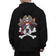Boston Terrier Pirate T Shirt Jolly Roger Crossbones Skull Men's Hoodie Back Print, trending gift