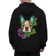 Boston Terrier In Red Day Of The Dead Sugar Skull Dog Men's Hoodie Back Print, trending gift