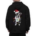 Boston Terrier Santa Christmas Lights Xmas Dog Lover Men Women Kids Men's Hoodie Back Print, Boston Terrier Christmas Gifts, trending gift