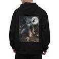 Boston Terrier Selfie Full Moon Flying Witch Halloween Dog Men's Hoodie Back Print, Boston Terrier Halloween Gifts, trending gift