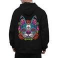 Boston Terrier Sugar Skull Dog Day Of The Dead Men's Hoodie Back Print, trending gift