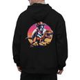 Boston Terrier Wearing A Cowboy Hat On T-Rex Men's Hoodie Back Print, trending gift