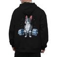 Boston Terrier Weightlifting Deadlift Men Fitness Gym Men's Hoodie Back Print, Boston Terrier Gym Gifts, trending gift