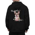 Brown Boston Terrier With Flowers And Feathers Men's Hoodie Back Print, trending gift