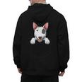 Bull Terrier Pocket Bull Terrier Peeking Out Pocket Men's Hoodie Back Print, trending gift