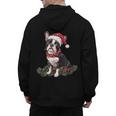 Cute Boston Terrier Dog Christmas Merry X-Mas Graphic Men's Hoodie Back Print, Boston Terrier Christmas Gifts, trending gift