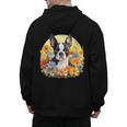 Cute Boston Terrier Spring Flower Garden Colorful Puppy Dog Men's Hoodie Back Print, trending gift