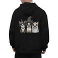 Cute Halloween Boston Terrier Dogs Witch Hat Ghost Dog For Men Women Kids Men's Hoodie Back Print, Boston Terrier Ghost Gifts, Boston Terrier Halloween Gifts, trending gift