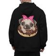 Cute Pug Shirt Donut Girls Dog Men's Hoodie Back Print, trending gift