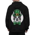 Green Boston Terrier Shamrock St Patricks Day Boston Terrier Men's Hoodie Back Print, trending gift