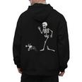 Halloween Boston Terrier And Skeleton Men's Hoodie Back Print, Boston Terrier Halloween Gifts, trending gift