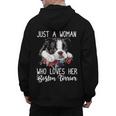 Just a Woman Who Loves Her Boston Terrier Cute Dog Mom Men's Hoodie Back Print, Couple Gifts, Mom Gifts, Boston Terrier Mom Gifts, trending gift