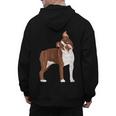 Red Boston Terrier Dog Men's Hoodie Back Print, trending gift
