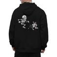 Skeleton Chasing Dog Boston Terrier Halloween Pet Lover Men's Hoodie Back Print, Boston Terrier Halloween Gifts, trending gift