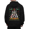 Ugly Sweater Christmas Tree Boston Terrier Dog Xmas Pajama Men's Hoodie Back Print, Boston Terrier Christmas Gifts, trending gift