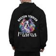 Watercolor Floral Boston Terrier Mama Dog Lover Mother's Day For Men Women Girls Kids Men's Hoodie Back Print, trending gift