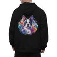 Watercolor Floral Boston Terrier Mama Dog Lover Mother's Day Men's Hoodie Back Print, trending gift