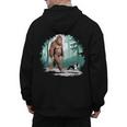 Whimsical Forest Adventures Sasquatch Bigfoot Walking Boston Terrier Dog Lovers Men's Hoodie Back Print, trending gift