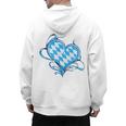 Bavarian Flag As Heart Blue Diamond Bavaria Men's Hoodie Back Print, trending gift
