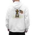 Boston Terrier 4th Of July US American Flag Dog Patriotic Men's Hoodie Back Print, Patriotic Boston Terrier Gifts, American Boston Terrier Gifts, Boston Terrier 4th Of July Gifts, trending gift