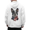 Boston Terrier American Flag Men's Hoodie Back Print, American Boston Terrier Gifts, trending gift
