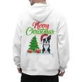 Boston Terrier Christmas Tree Lights Xmas Dog Lover Men's Hoodie Back Print, Boston Terrier Christmas Gifts, trending gift