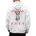 Boston Terrier Dog Santa Hat Men Kids Ugly Christmas Light Men's Hoodie Back Print, Boston Terrier Christmas Gifts, trending gift