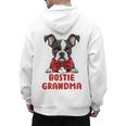 Boston Terrier Grandma Dog Lovers Puppy Bostie Owner Men's Hoodie Back Print, trending gift
