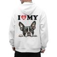 Boston Terrier I Heart My Dog Dog Lover Men's Hoodie Back Print, trending gift