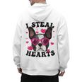 Boston Terrier Heart Glasses Girls Bostie Valentines Day Men's Hoodie Back Print, trending gift