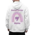 Boston Terrier Mama Cute Rainbow Paw Heart Shape Men's Hoodie Back Print, trending gift