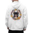 Boston Terrier Mom Floral Bostie Dog Lover Flowers Cute Men's Hoodie Back Print, Couple Gifts, Mom Gifts, Boston Terrier Mom Gifts, trending gift