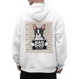 Boston Terrier Mug Shot Guilty Dog Men's Hoodie Back Print, trending gift