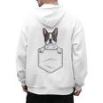 Boston Terrier In The Pocket Cute Boston Terrier Dog Lovers Men Women Girls Kids Men's Hoodie Back Print, trending gift