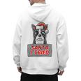 Boston Terrier Santa Claus Hat Merry Christmas Dog X-Mas Men's Hoodie Back Print, Boston Terrier Christmas Gifts, trending gift