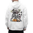 Boston Terrier Skeleton Mummy Witch Halloween Men's Hoodie Back Print, Boston Terrier Halloween Gifts, trending gift