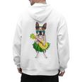 Hawaiian Boston Terrier Dog Pineapple Ukulele Summer For Men Women Girls Kids Men's Hoodie Back Print, trending gift