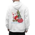 Santa Ugly Christmas Tree Lights Boston Terrier Dog Lover Men's Hoodie Back Print, Boston Terrier Christmas Gifts, trending gift