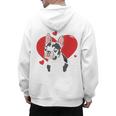 Valentine's Day Boston Terrier Heart Men's Hoodie Back Print, trending gift