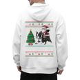 Xmas Tree Lighting Santa Riding Boston Terrier Christmas Men's Hoodie Back Print, Boston Terrier Christmas Gifts, Boston Terrier Riding Gifts, trending gift