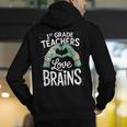 1st Grade Teachers Love Brains Shirt Halloween Teacher Men&#x27;s Hoodie Back Print, funny gift
