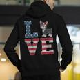 4th Of July Decor Patriotic LOVE Boston Terrier USA Flag Men's Hoodie Back Print, Patriotic Boston Terrier Hoodies, Boston Terrier 4th Of July Hoodies, funny gift