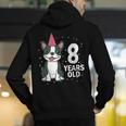 8 Years Old Birthday Boston Terrier Dog Lover 8th Party Kid Men's Hoodie Back Print, funny gift