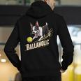 Ballaholic Boston Terrier Dog Chasing Bostie Ball Men's Hoodie Back Print, funny gift