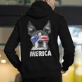 Boston Terrier 4th Of July Merica Men Women USA Flag Vintage Men's Hoodie Back Print, Boston Terrier 4th Of July Hoodies, funny gift