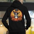 Boston Terrier Bostie Dog Breed Pet Halloween Pumpkins Men's Hoodie Back Print, Boston Terrier Halloween Hoodies, funny gift