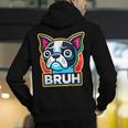 Boston Terrier Bruh Dog Lover Men's Hoodie Back Print, funny gift